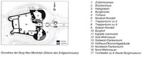 Grafik des Grundrisses der Burg Neu-Montclair